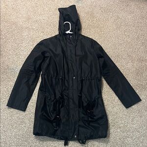 1502. Worn Once - Razzle Dazzle Black Rain Utility Jacket with Pockets